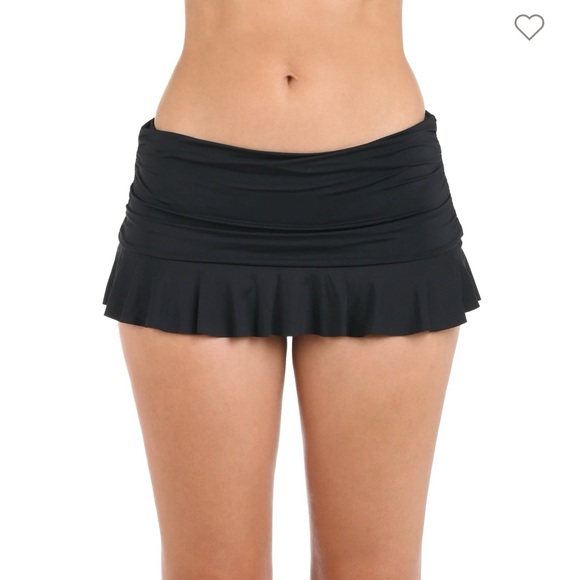 NWT, La Blanca Island Goddess Ruffle Skirted Bottom - Black, Sz 12 - Picture 3 of 14